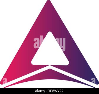 Modern gradient letter A logo design in pink and purple, minimalist abstract monogram isolated on white background for branding and identity use Stock Vector