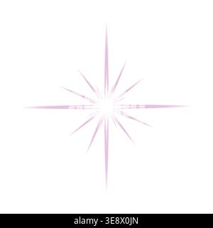 Purple Starburst Light Effect Glow Spark Abstract Background Stock Vector
