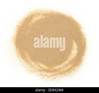Sand circle isolated on white background. Stock Photo