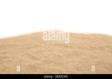 Sand dune isolated on white background. Nature sand beach texture. Stock Photo