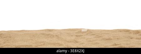 Sand dune isolated on white background. Nature sand beach texture. Stock Photo
