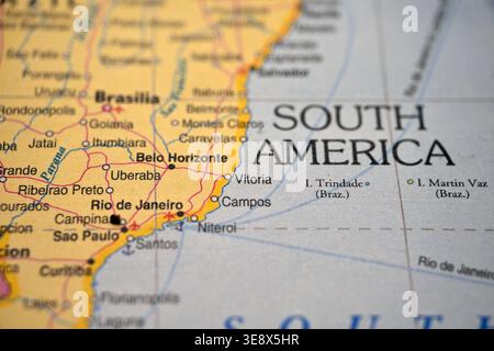 Vitória Brazil World Map Abstract Blur Background – Soft Defocused Coastal Geography Backdrops Stock Photo