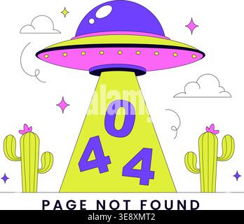 404 Error Vector Illustration Page Not Found Concept With Cute Characters UI Design Website Problem Notification And Modern Digital Error Display Stock Vector