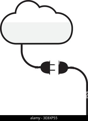 Unplugged cloud icon symbolizing offline server and internet failure. Stock Vector