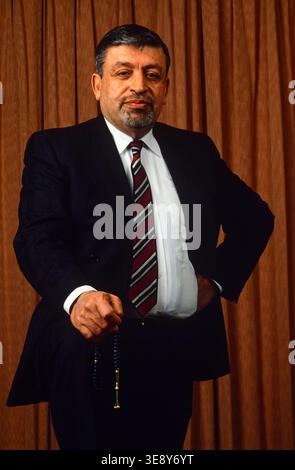 Ishan Barbouti, London 1989. He was born in Iraq, lived in London and was an arms dealer and wealthy businessman.  He was involved with Saudi oil contracts and with chemical factories for Gadaffi's Libya. Stock Photo