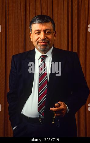 Ishan Barbouti, London 1989. He was born in Iraq, lived in London and was an arms dealer and wealthy businessman.  He was involved with Saudi oil contracts and with chemical factories for Gadaffi's Libya. Stock Photo