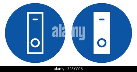 Simple and modern icons of doorbells in white and blue circles, suitable for technology and home security themes. Ideal for apps, designs, and promoti Stock Vector