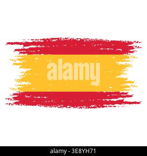 Spain flag brushstroke texture, abstract vector emblem, national identity Stock Vector