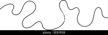 Continuous squiggle cable line creating abstract wavy vector illustration with flowing squiggles. Stock Vector