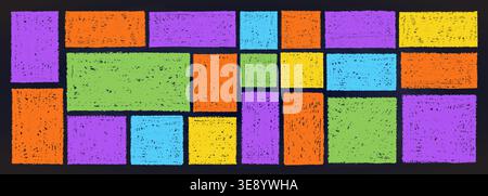 Colorful kindergarten crayon frame with hand-drawn doodle border vector illustration set. Stock Vector