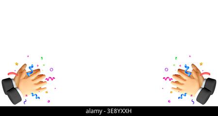 Clapping hands 3d concept. Stock Vector