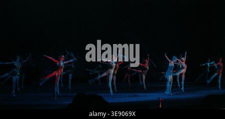 Ballet Dancers Performing on Stage in Moscow Stock Photo
