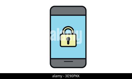 Smartphone security and mobile privacy icon Stock Vector