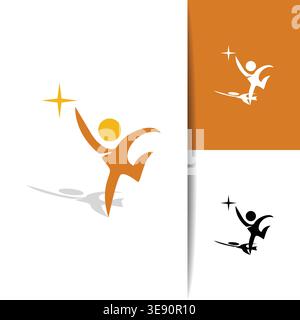 Modern people success icon representing achievement, growth, and motivation. Clean vector style suitable for apps, web, branding, presentations, and b Stock Vector