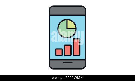 Smartphone data analytics icon Stock Vector
