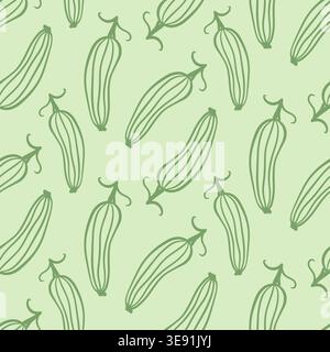 Seamless zucchini vector pattern background Stock Vector