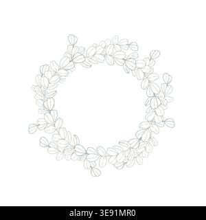 Vector green eucalyptus branch, graphic hand drawn isolated illustration. Botanical Christmas, winter, and wedding clipart. For designers, invitations Stock Vector