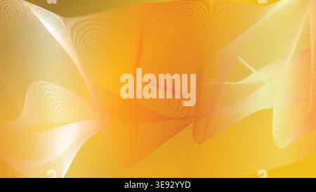 Abstract golden background with flowing luminous ribbons and gradient effect Stock Vector