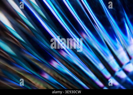 Futuristic background featuring sharp glass lines with blue and magenta neon glow Stock Photo