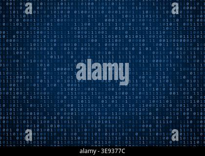 A seamless pattern of binary numbers representing data flow, digital communication, and high tech computer programming. Stock illustration. Stock Vector