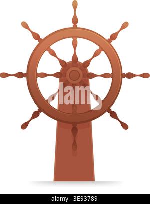 classic ship helm nautical steering wheel icon symbol vector isolated ...