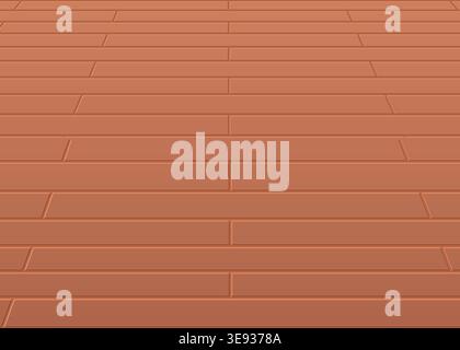 High angle view of seamless wooden laminate flooring texture with horizontal timber panels in a warm brown color tone. Stock Vector