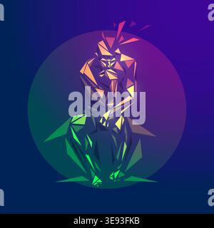 graphic of low poly great thinker Stock Vector