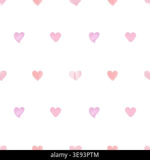 Pattern of hearts 4. This seamless pattern is made of cute watercolor earrings. Perfect as a background for your design.  Stock Photo