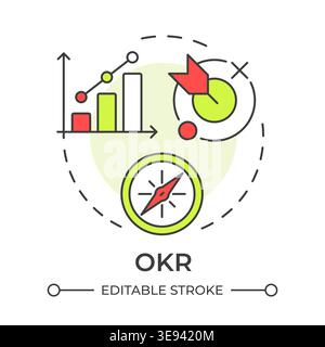 OKR multi color concept icon Stock Vector