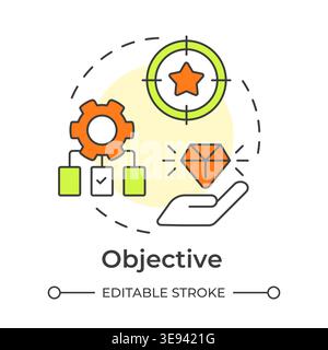 Objective multi color concept icon Stock Vector