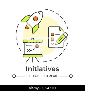 Initiatives multi color concept icon Stock Vector