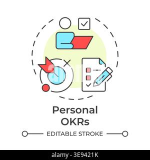Personal okrs multi color concept icon Stock Vector