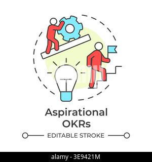 Aspirational okrs multi color concept icon Stock Vector