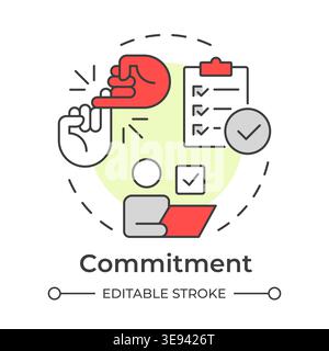 Commitment multi color concept icon Stock Vector