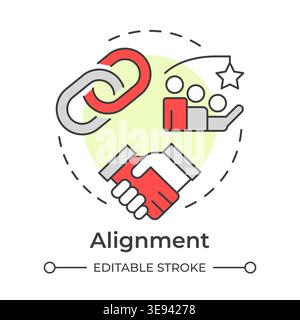 Alignment multi color concept icon Stock Vector