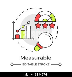 Measurable multi color concept icon Stock Vector