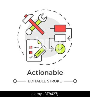 Actionable multi color concept icon Stock Vector