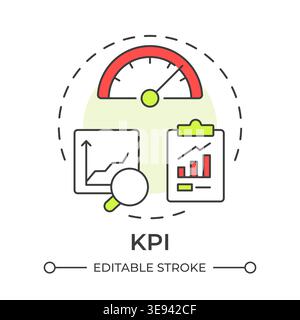 KPI multi color concept icon Stock Vector