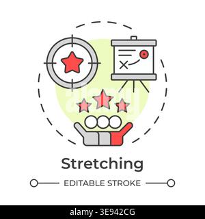 Stretching multi color concept icon Stock Vector