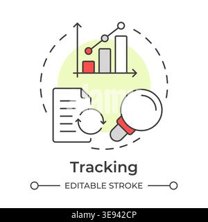 Tracking multi color concept icon Stock Vector