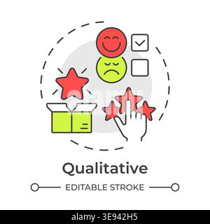 Qualitative multi color concept icon Stock Vector