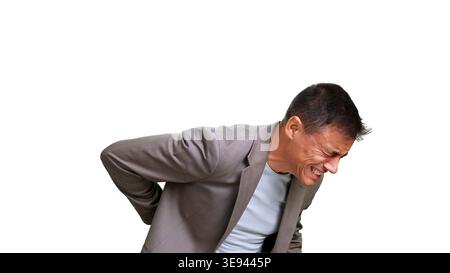 Man suffering from severe back pain problem Stock Photo