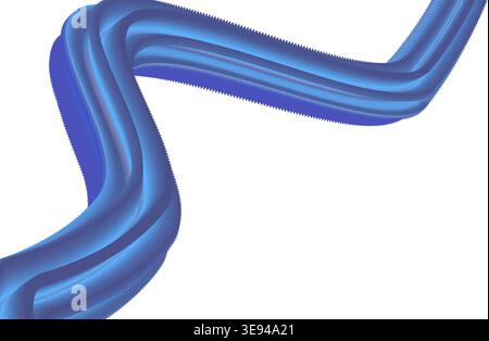 Abstract blue fluid wave with textured surface flowing across white background Stock Vector