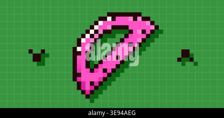 Back to School pixel art ruler. Stock Vector