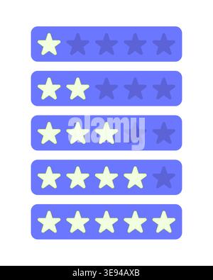 Star rating progress levels flat UI data visualization element set Stock Vector