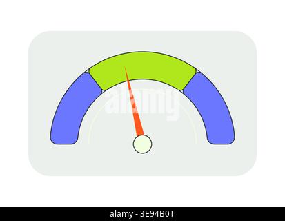 Semi circular gauge meter flat UI data visualization element Stock Vector