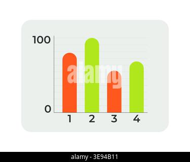Bar chart comparison with four category flat UI data visualization element Stock Vector