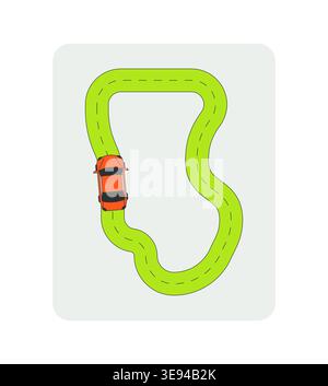 Driving route flat UI data visualization element Stock Vector