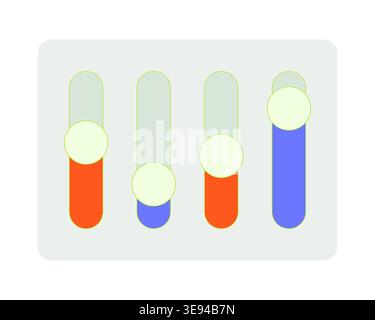 Vertical slider controls flat UI data visualization element Stock Vector