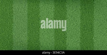 Realistic striped green grass field top view. Vector illustration of soccer pitch turf, seamless stadium lawn texture for sports playground, synthetic carpet pattern Stock Vector